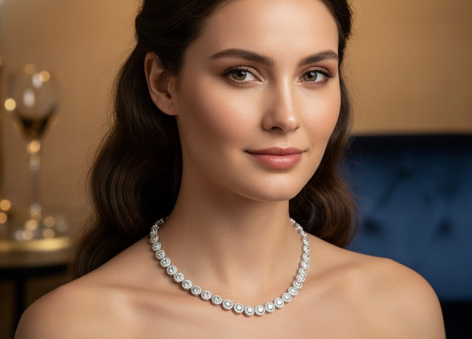 LUNITA diamond inlaid Jewelry Set