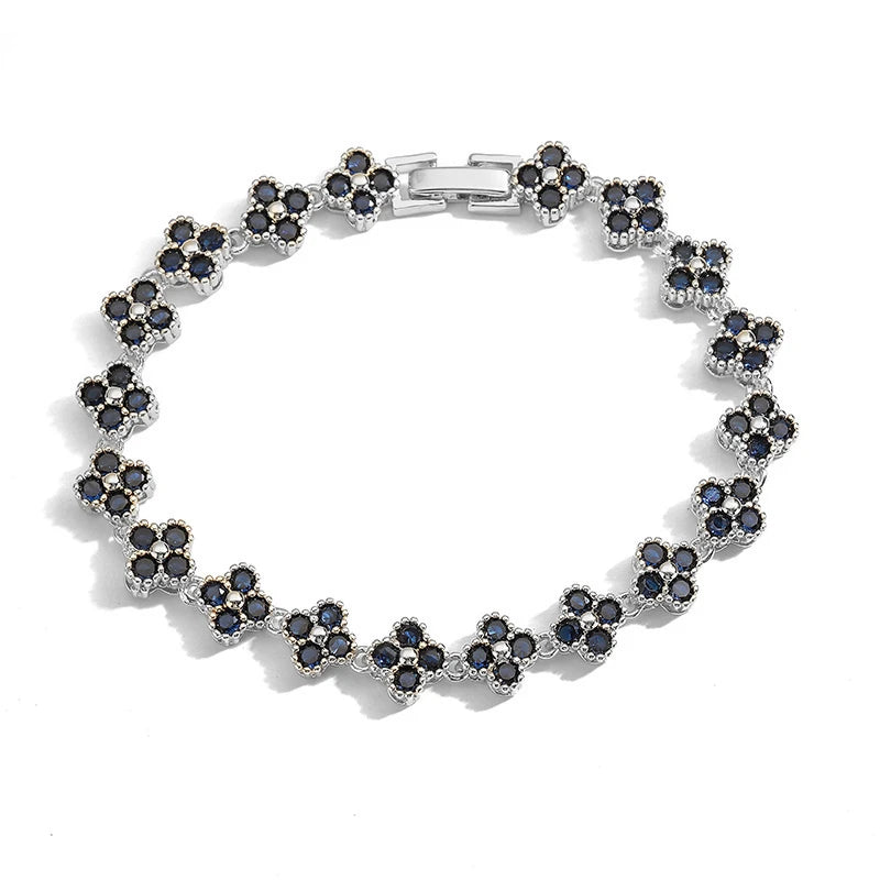 High Quality gold-plated Flower Necklace Bracelet Jewelry Set