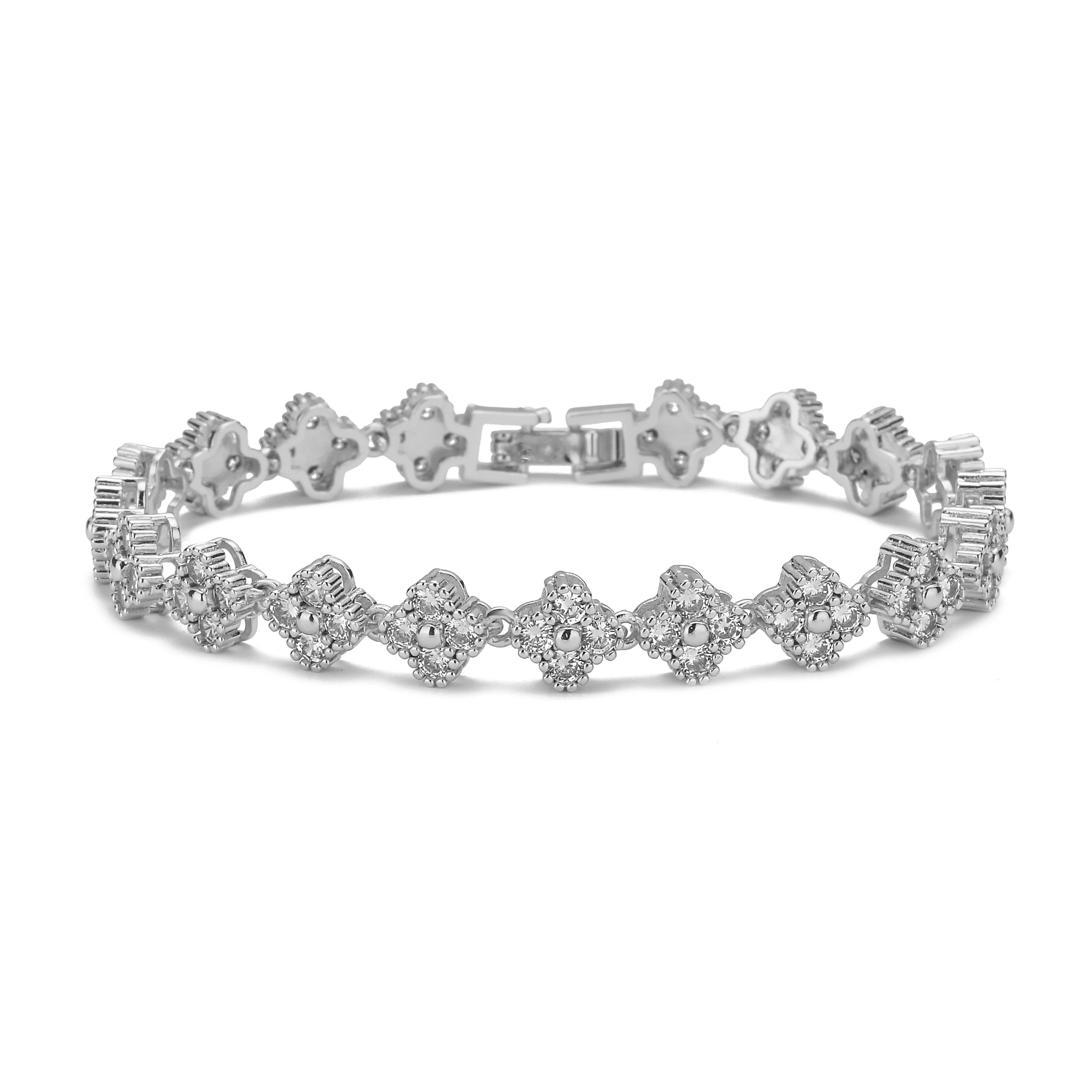 High Quality gold-plated Flower Necklace Bracelet Jewelry Set