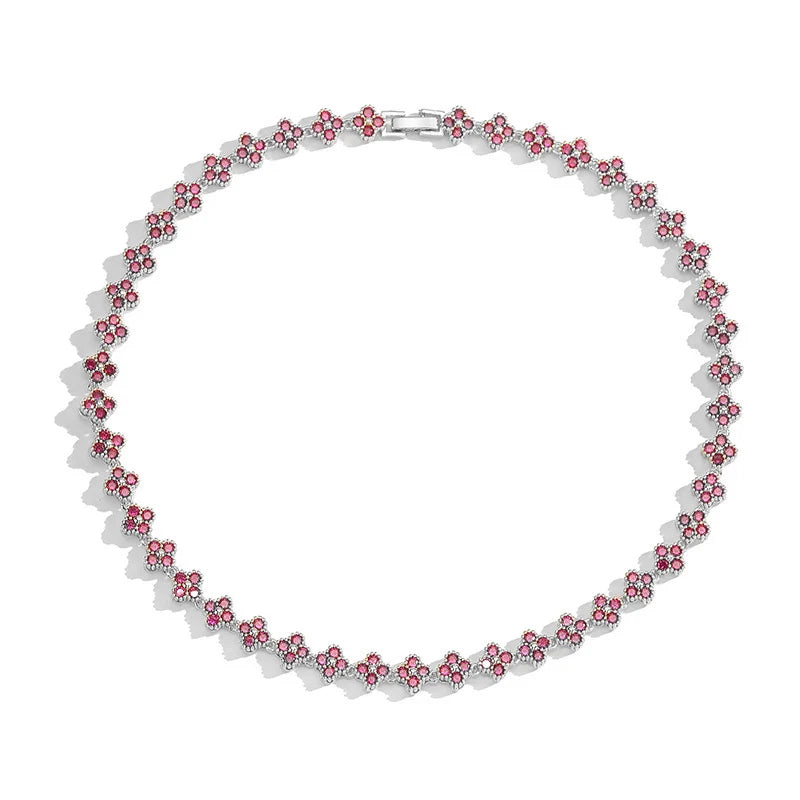 High Quality gold-plated Flower Necklace Bracelet Jewelry Set