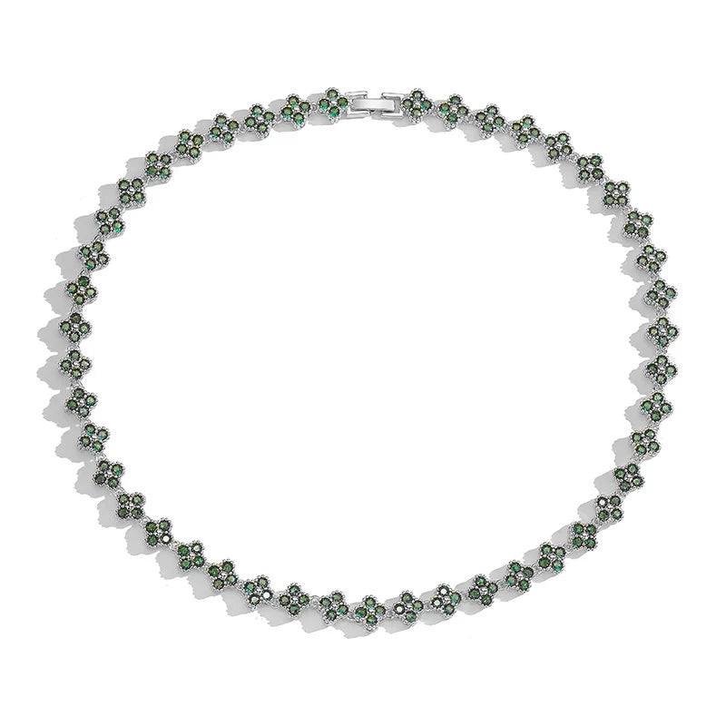 High Quality gold-plated Flower Necklace Bracelet Jewelry Set