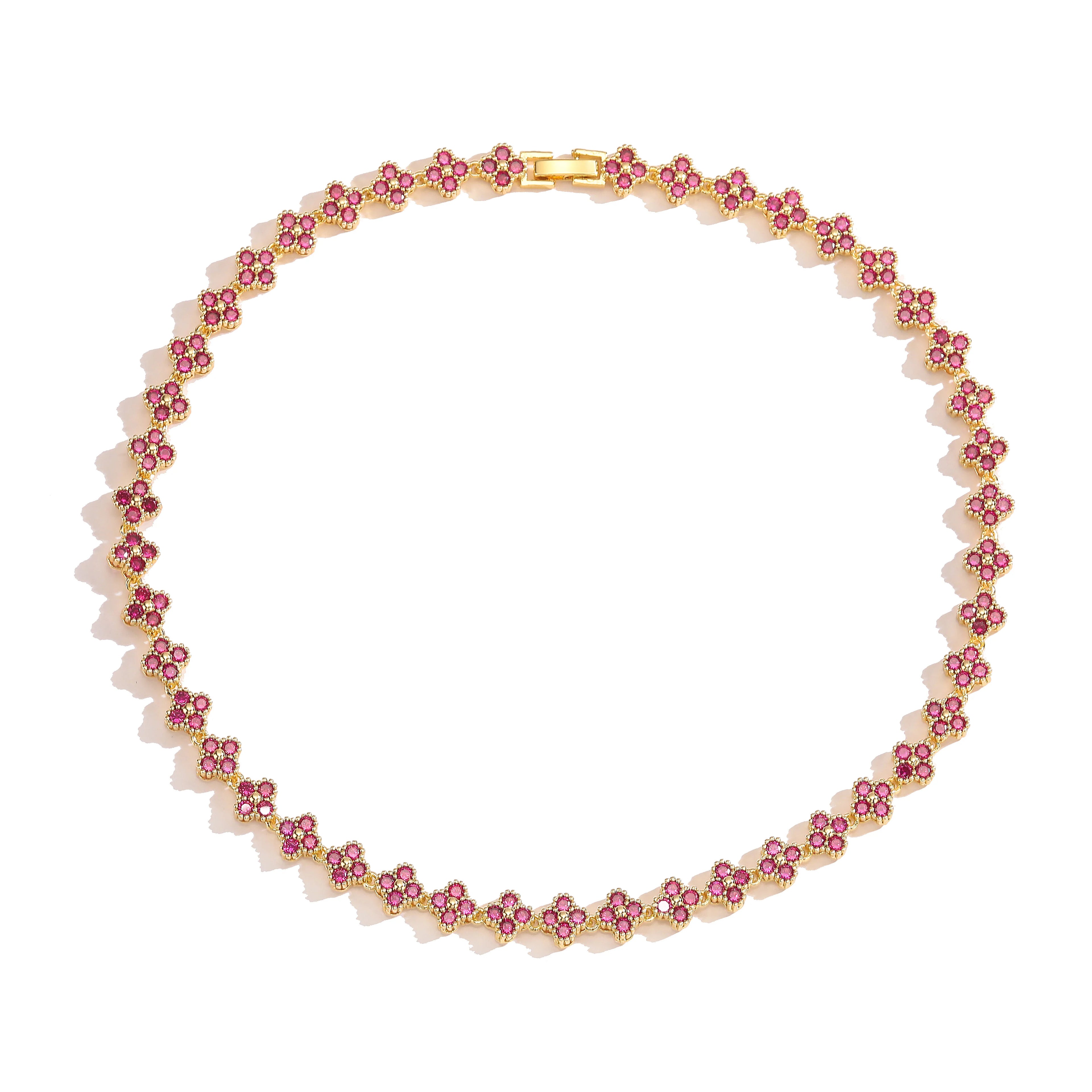 High Quality gold-plated Flower Necklace Bracelet Jewelry Set