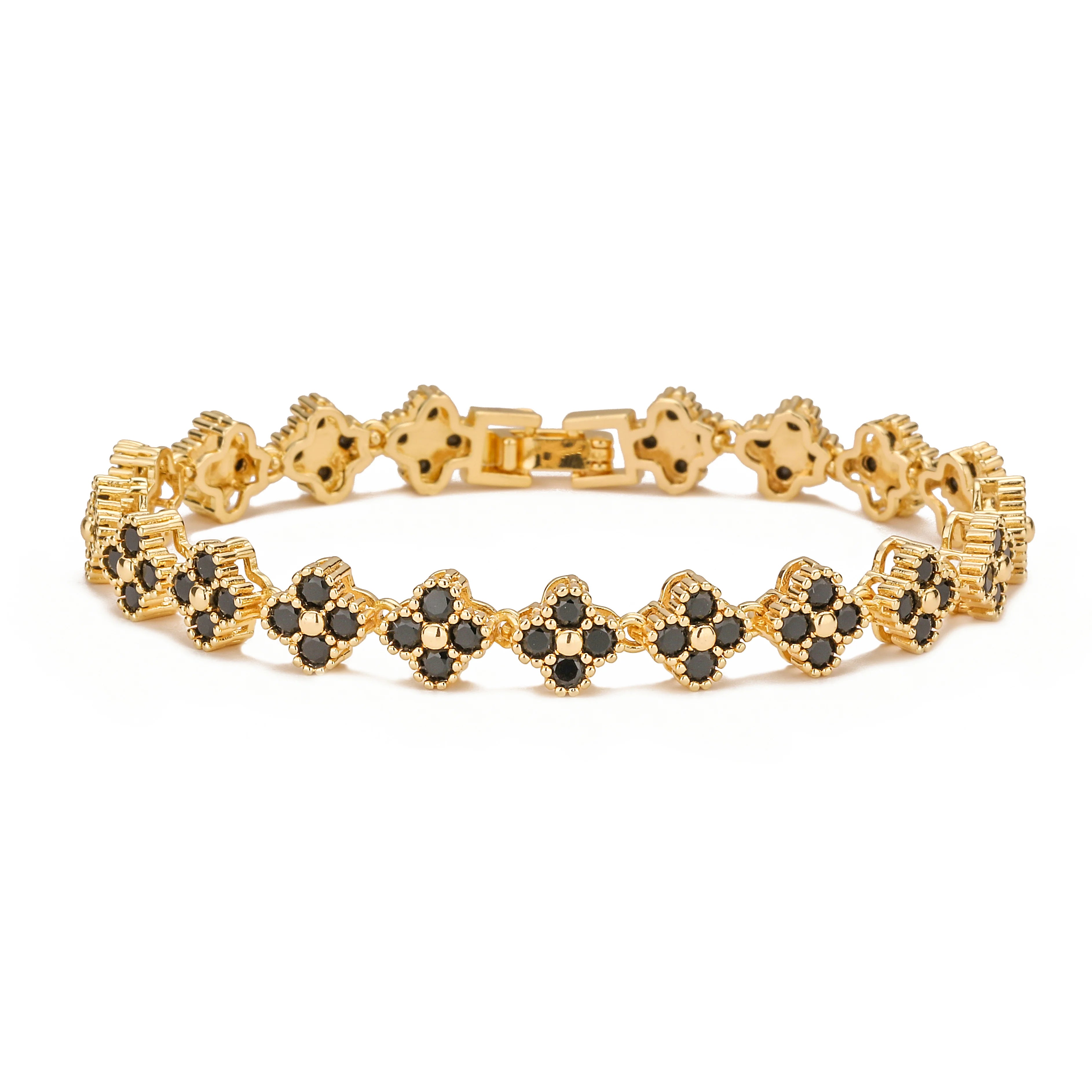 High Quality gold-plated Flower Necklace Bracelet Jewelry Set