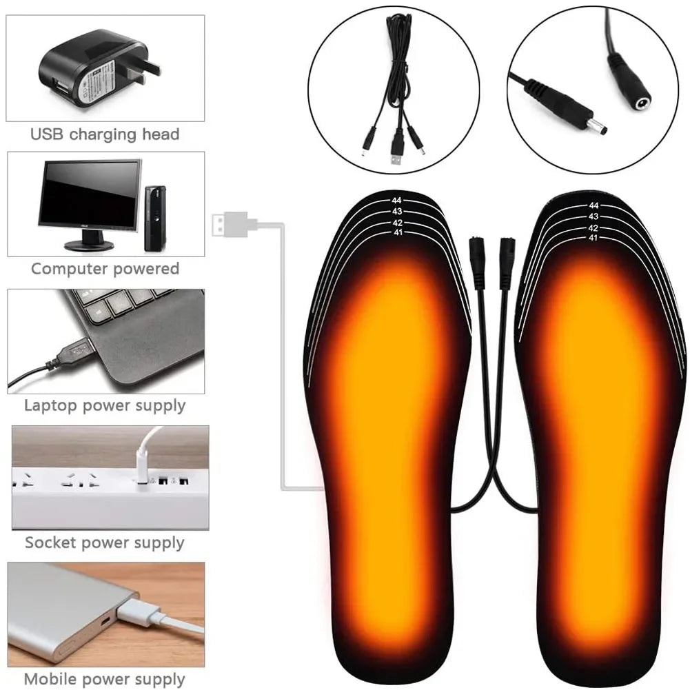 USB Heated Insoles Electric Foot Warming Pad Winter