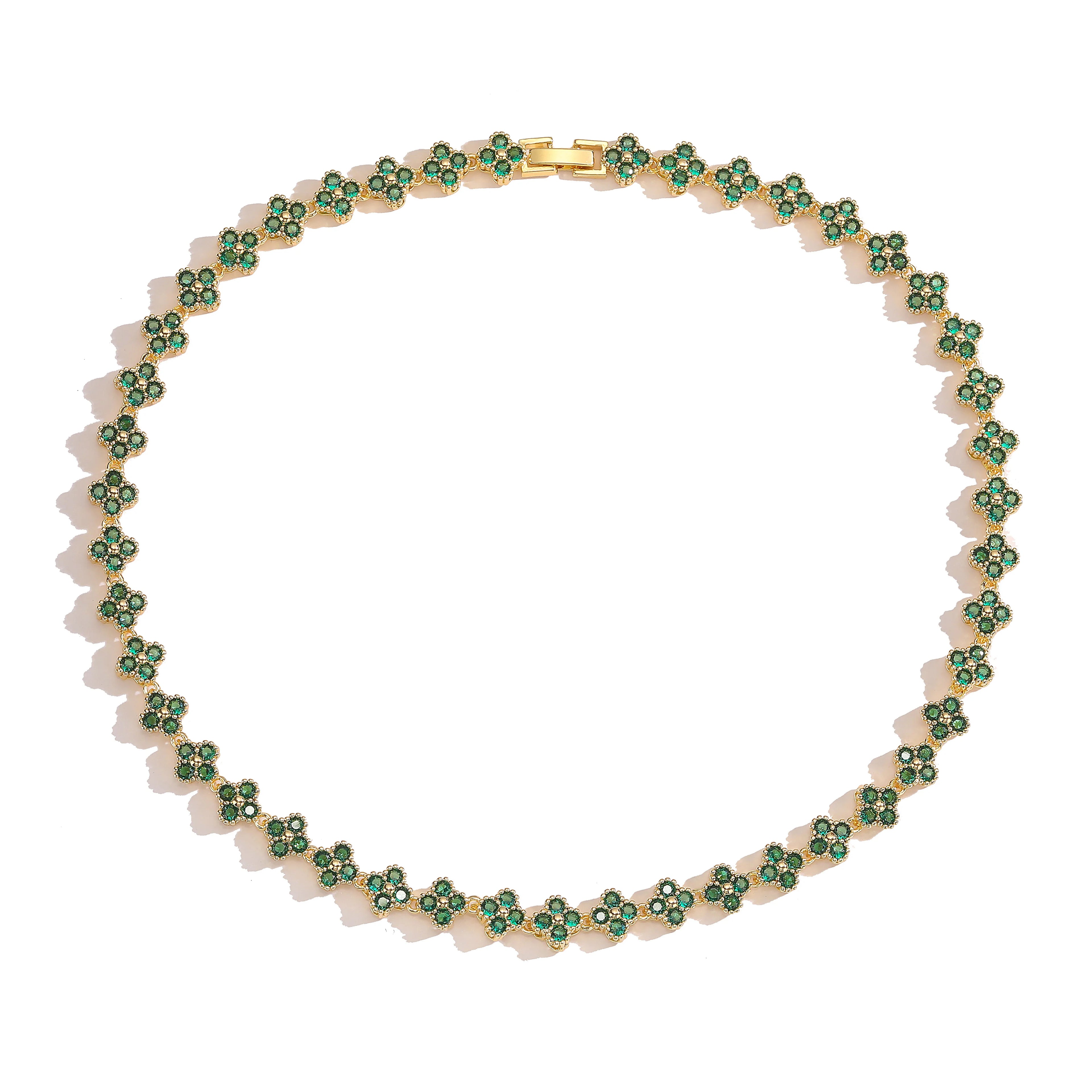 High Quality gold-plated Flower Necklace Bracelet Jewelry Set